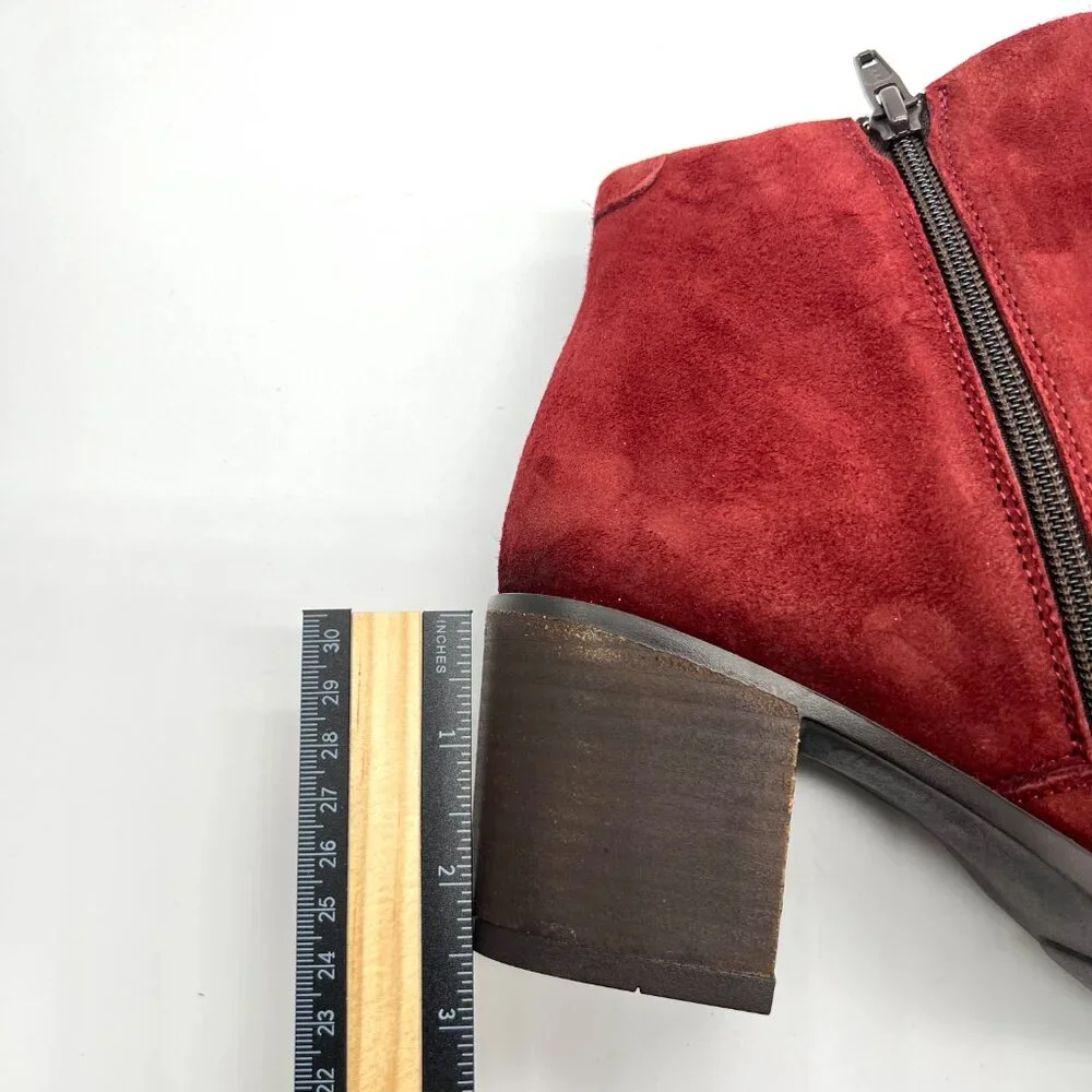 Fly London Womens 40 EU 9 - 9.5 US Red Suede Leather Ankle Boots Shoes - Picture 12 of 13